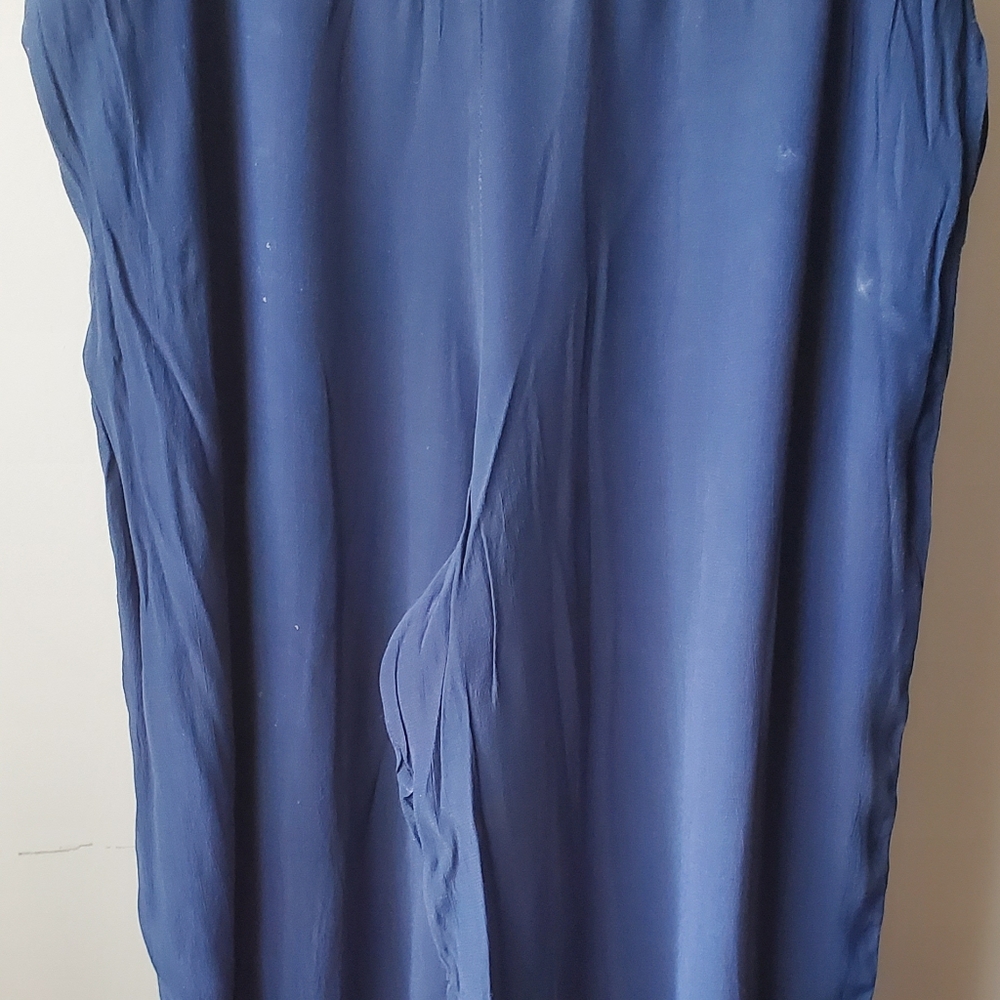 Elegant Blue Lightweight Wide-leg Pants